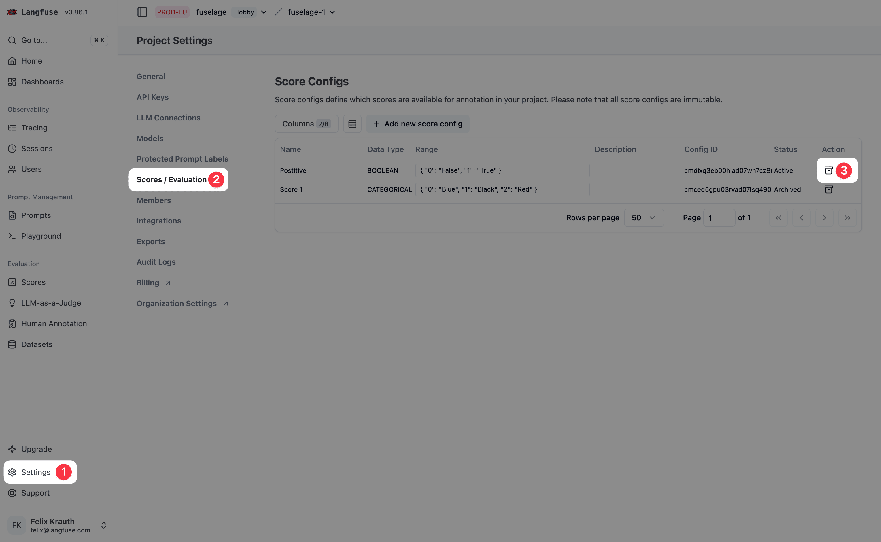 Score Configs