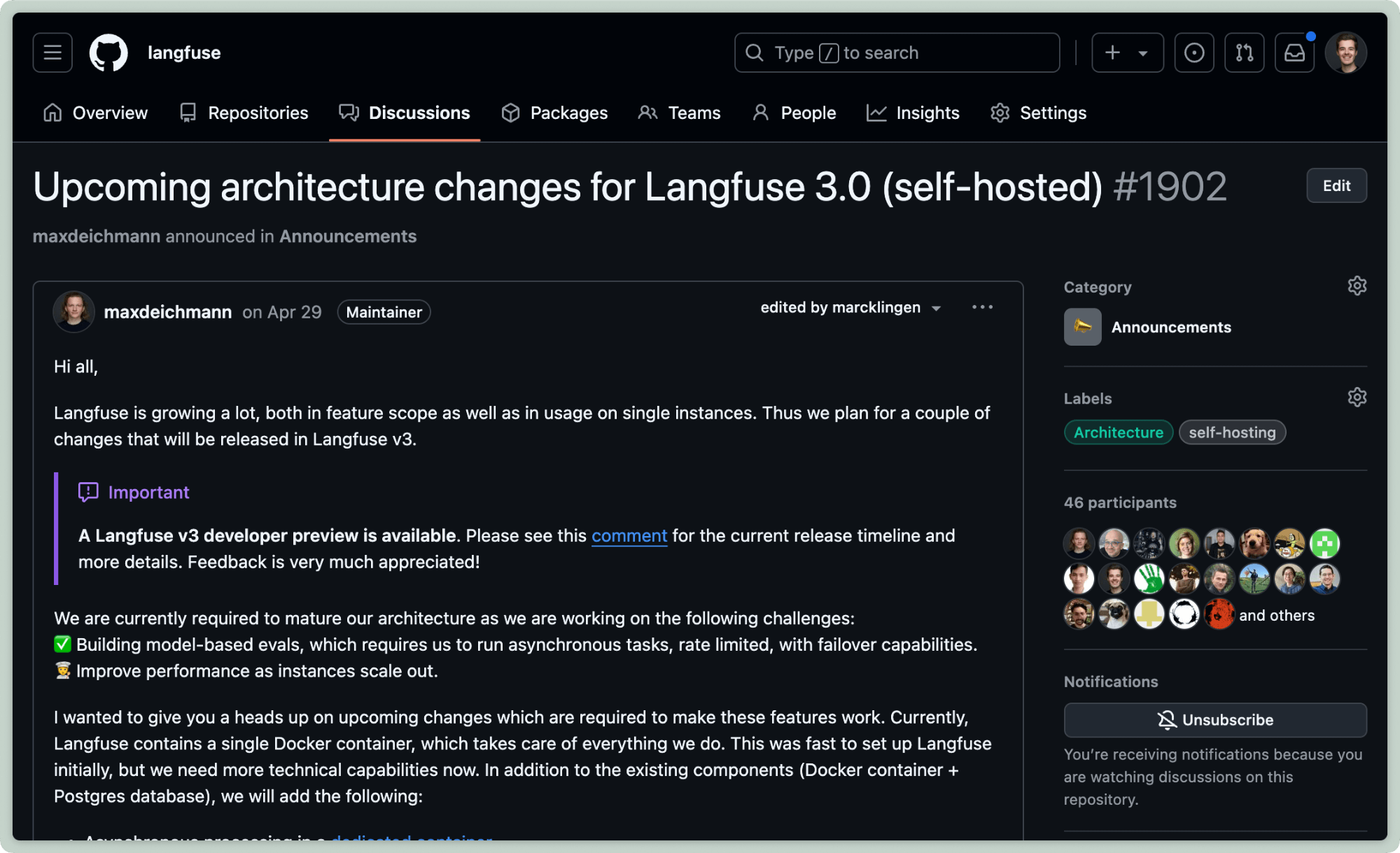 Langfuse v3 stable release Langfuse