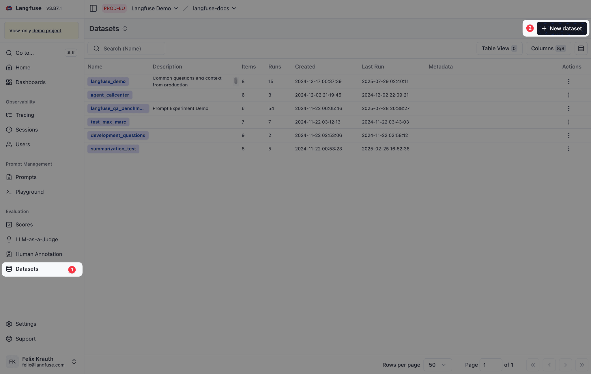 Datasets - Langfuse