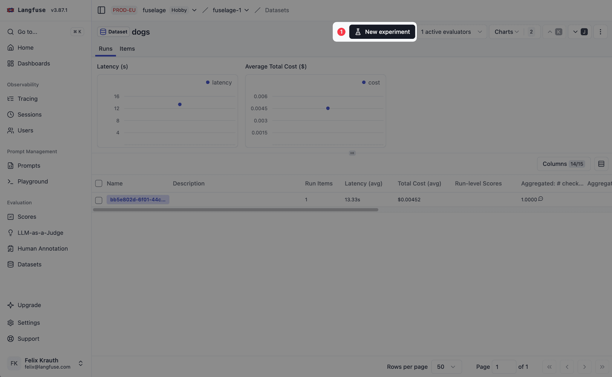 Experiments via SDK - Langfuse