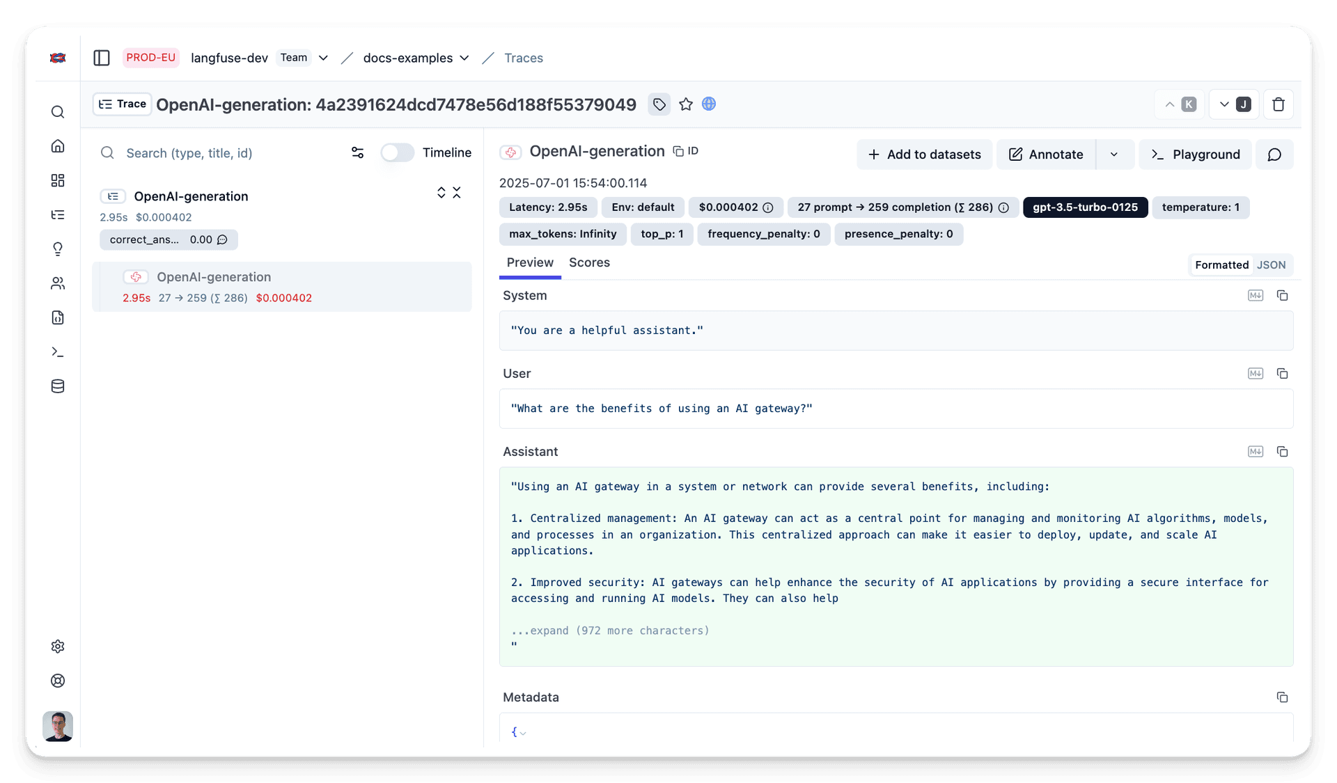 Integrate Portkey LLM Gateway with Langfuse - Langfuse