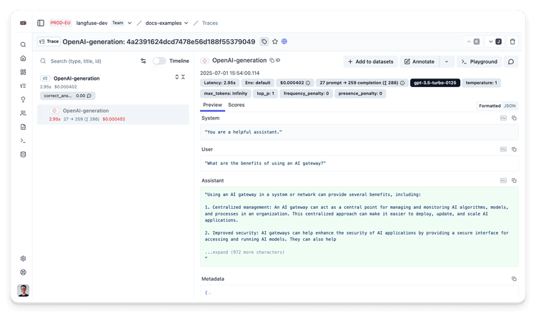 Integrate Portkey LLM Gateway with Langfuse - Langfuse