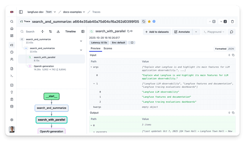 Monitor Parallel Tasks with Langfuse - Langfuse