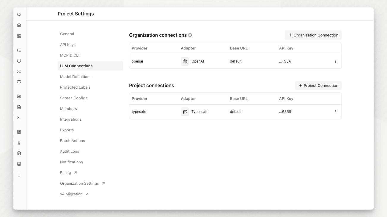 Share LLM connections across projects