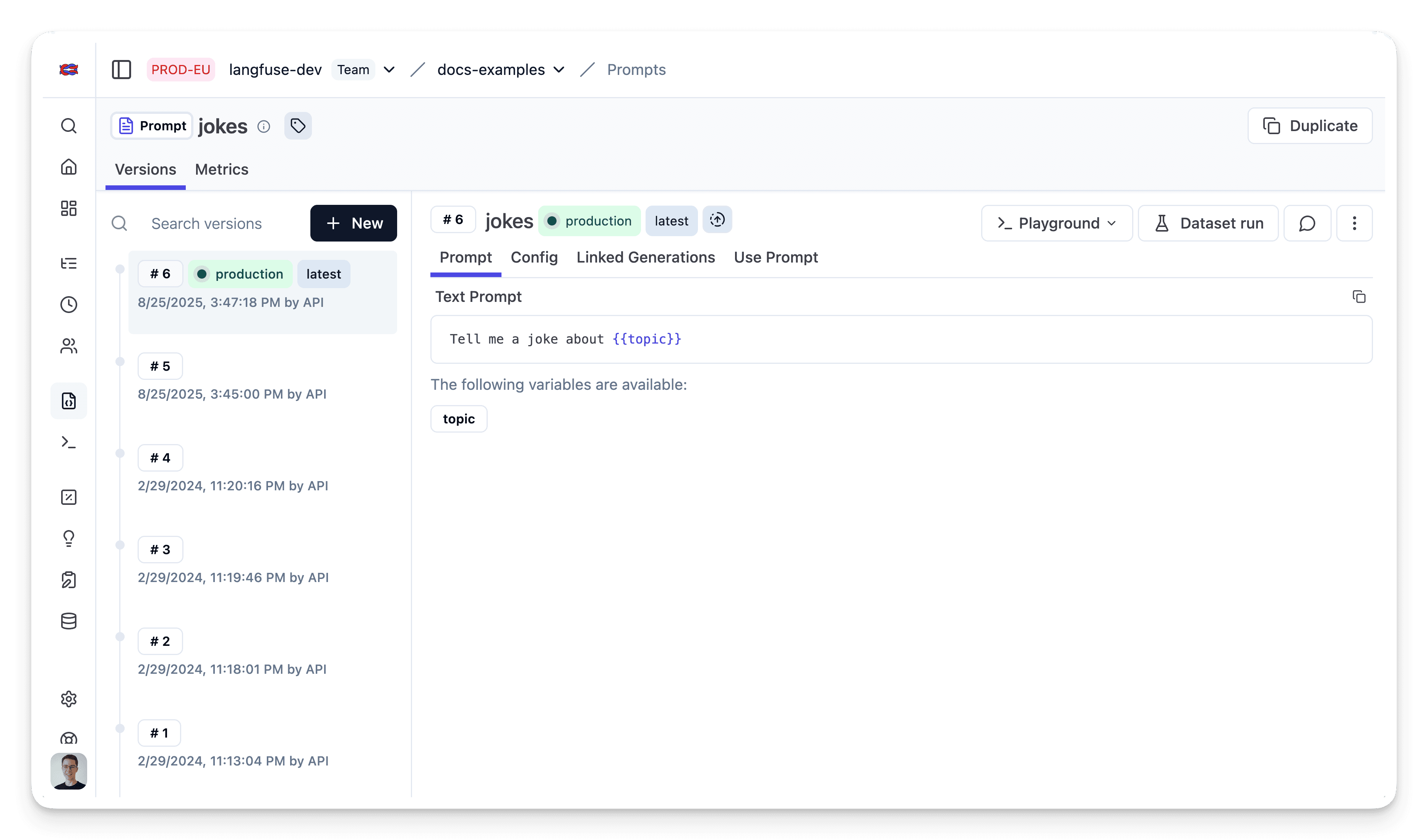 Langfuse Example Example - Langfuse Prompt Management with Langchain (JS) - Langfuse