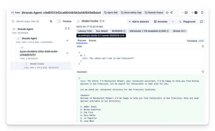 Strands Gui View Observability for Strands Agents with Langfuse - Langfuse