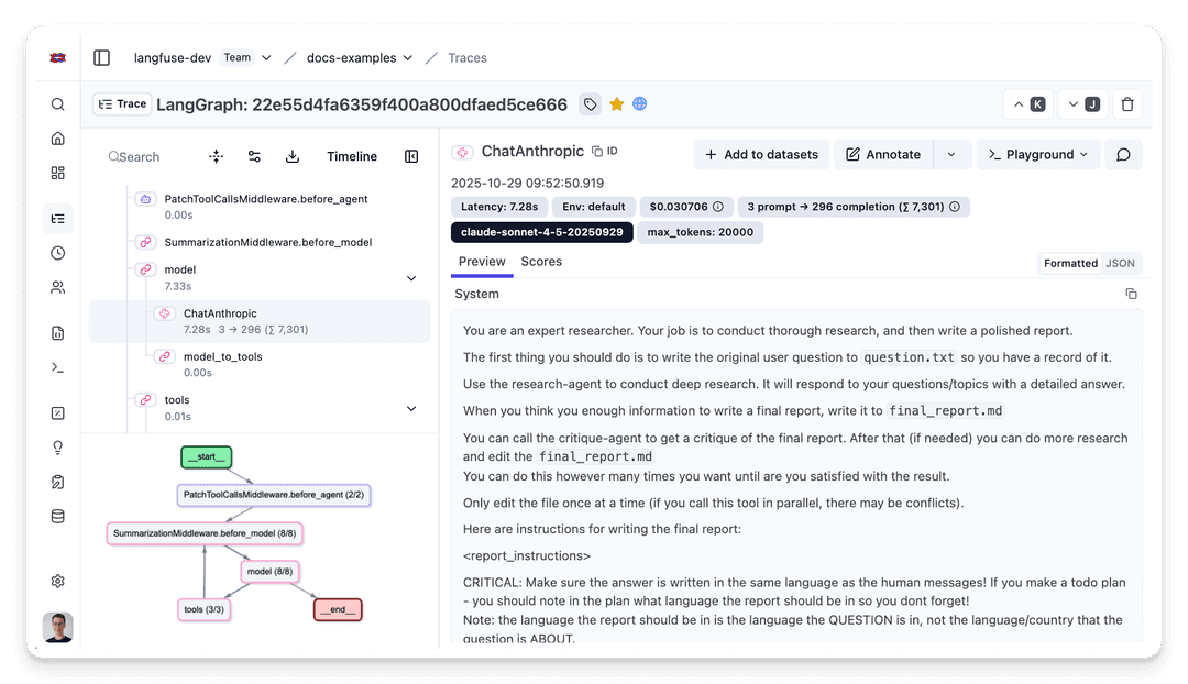 Observability for LangChain DeepAgents with Langfuse - Langfuse