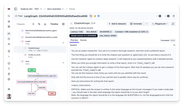 Observability for LangChain DeepAgents with Langfuse - Langfuse