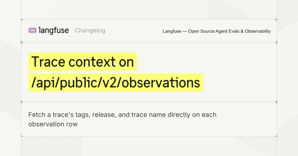Trace context on /api/public/v2/observations - Langfuse