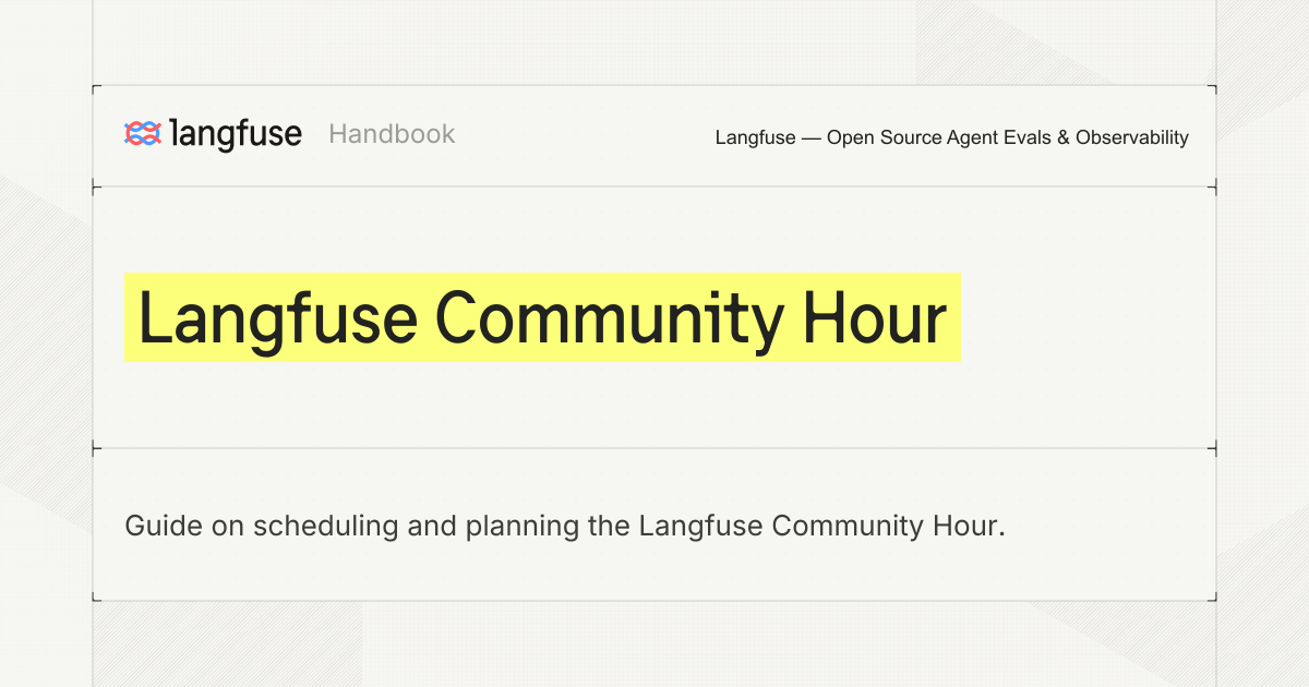 Langfuse Community Hour - Langfuse
