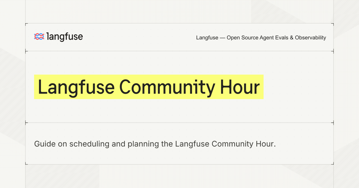 Langfuse Community Hour - Langfuse Handbook