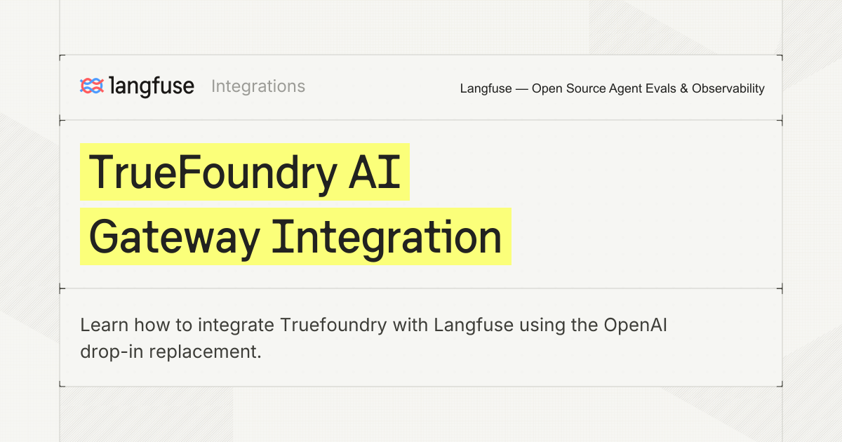 TrueFoundry AI Gateway Integration - Langfuse