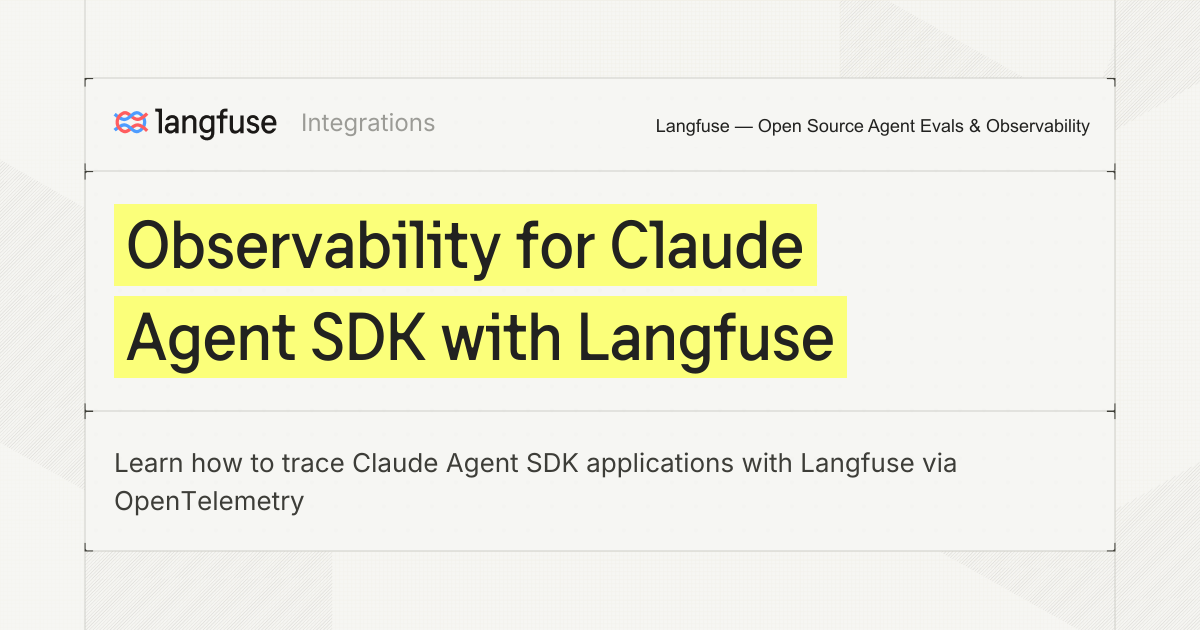 Observability for Claude Agent SDK with Langfuse - Langfuse