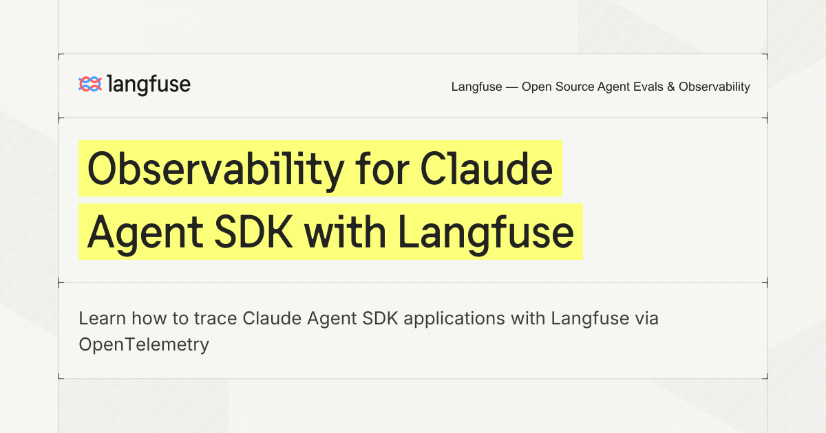 Observability for Claude Agent SDK with Langfuse - Langfuse