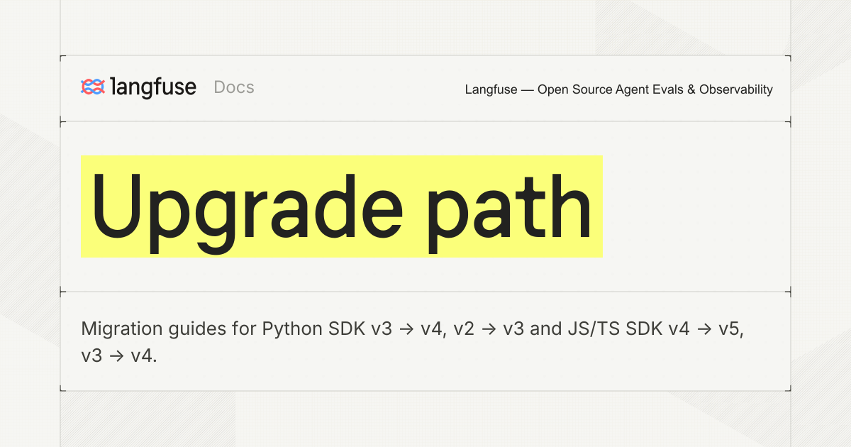 Upgrade path - Langfuse