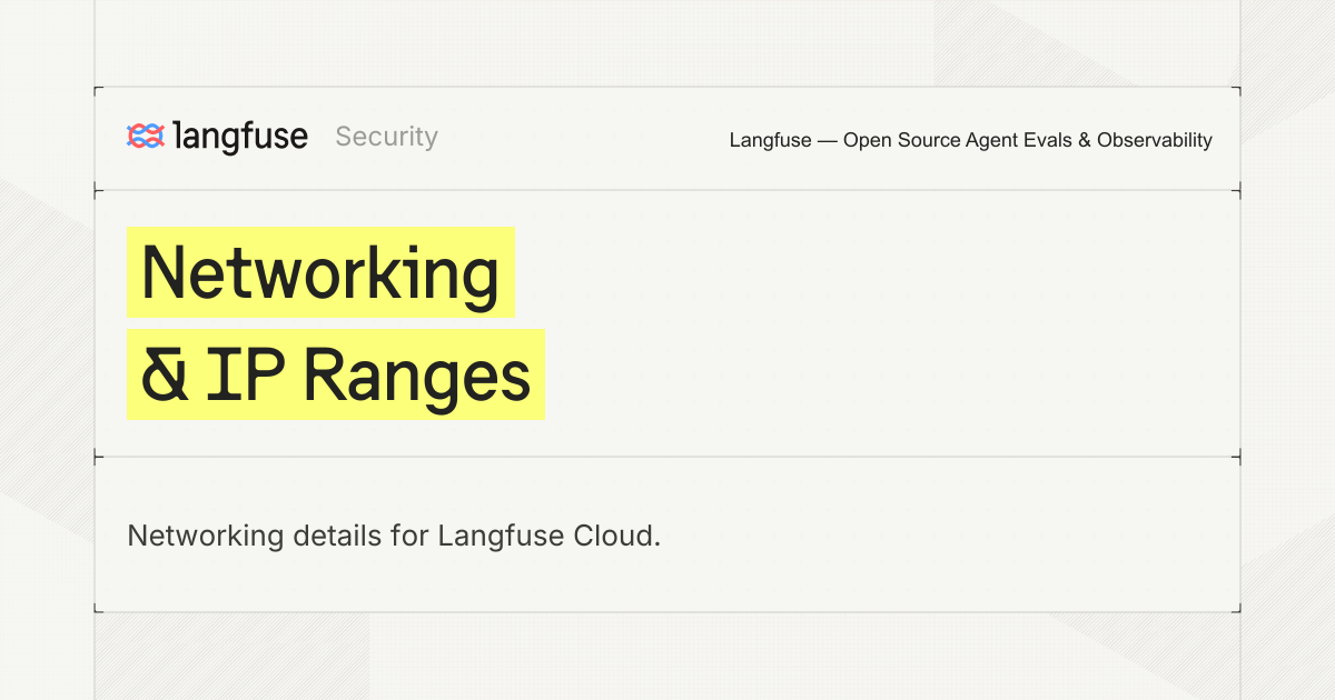 Networking & IP Ranges - Langfuse