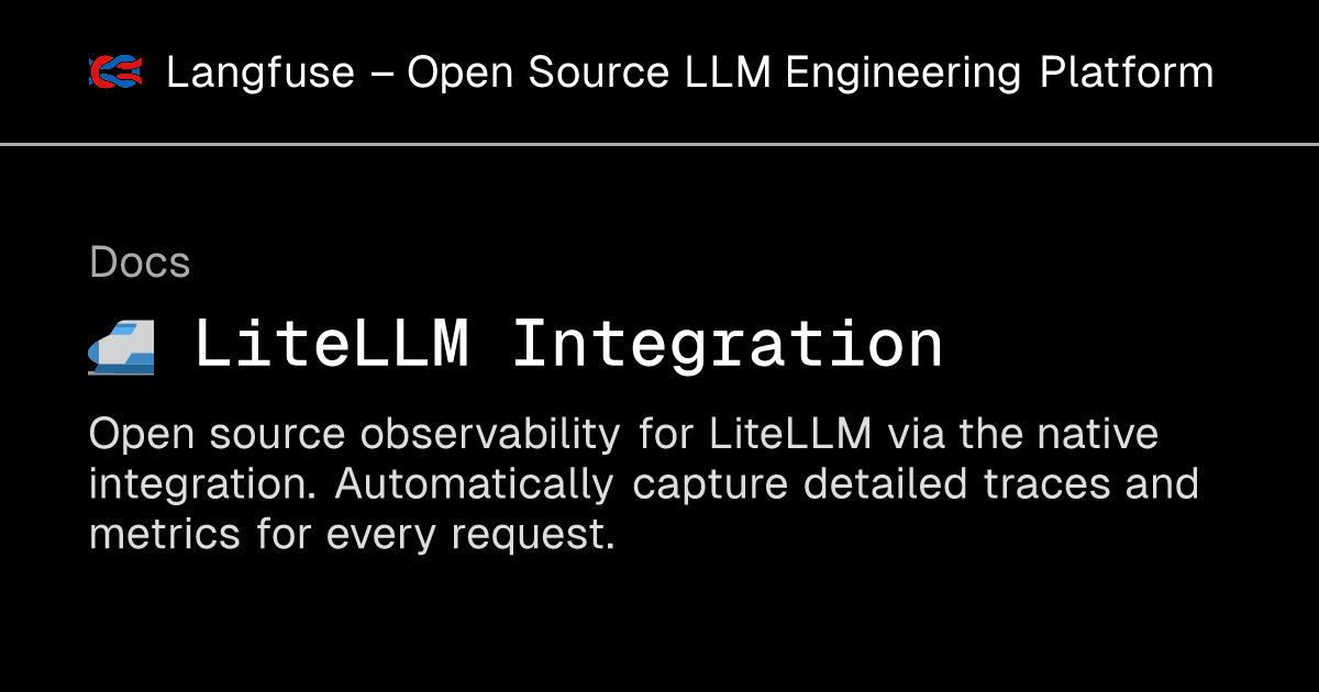 🚅 LiteLLM Integration - Langfuse