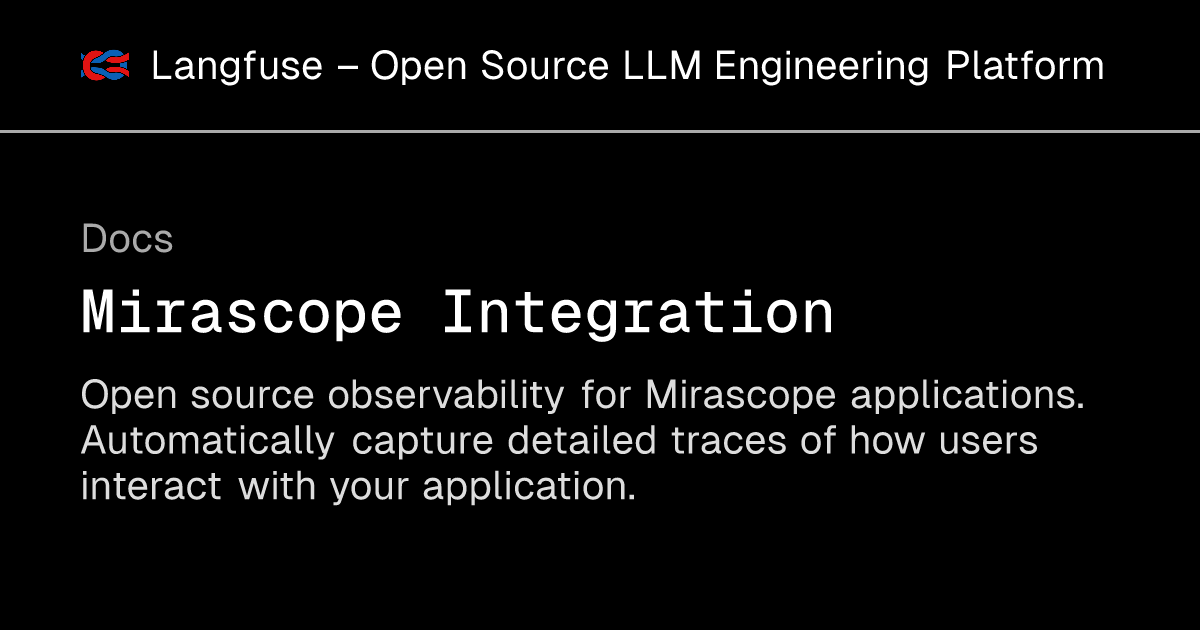 Mirascope Integration - Langfuse