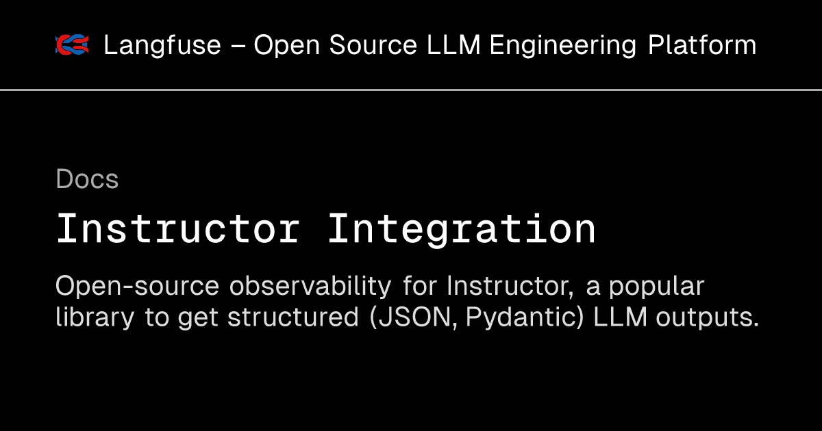 Instructor Integration - Langfuse