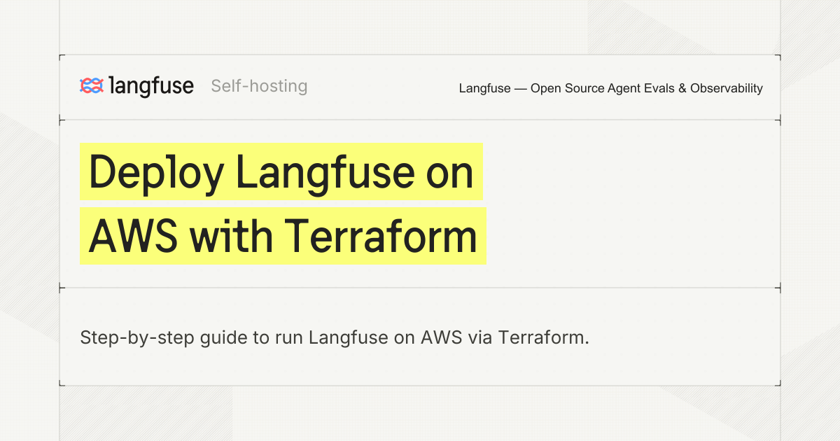 Deploy Langfuse on AWS with Terraform - Langfuse
