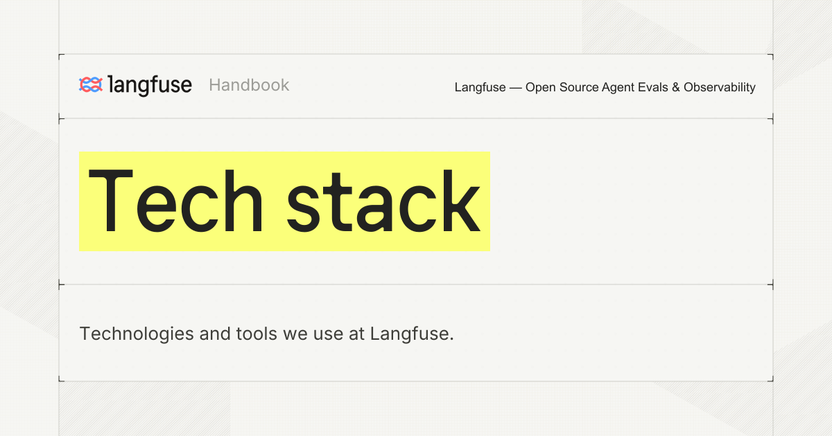 Tech stack - Langfuse