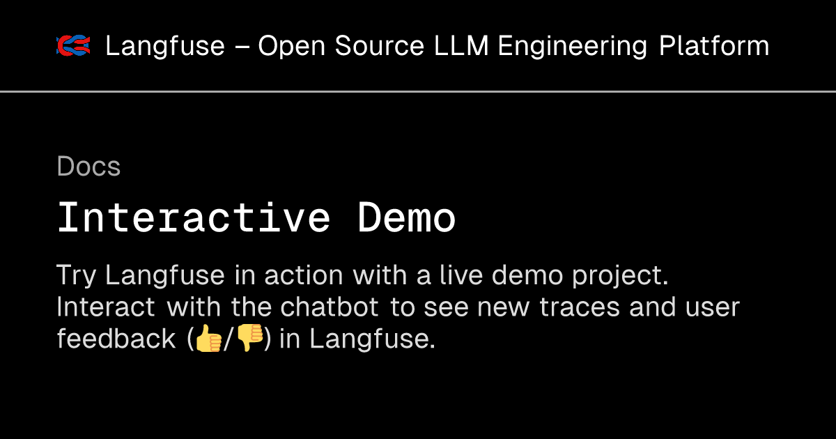 Interactive Demo - Langfuse