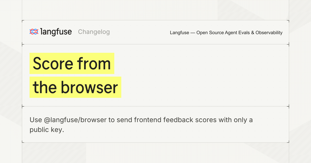 Score from the browser - Langfuse