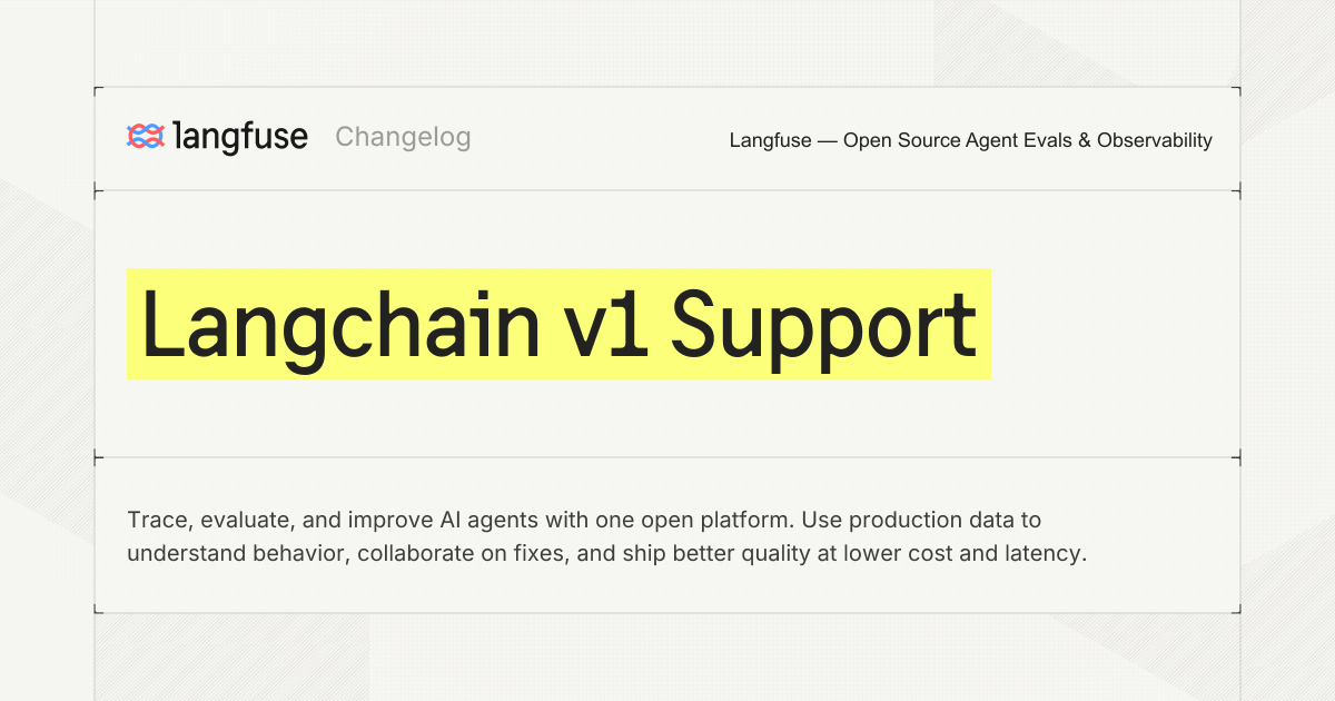 Langchain v1 Support - Langfuse