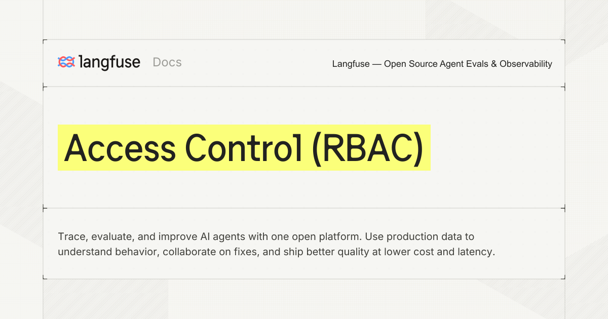 Access Control (RBAC) - Langfuse