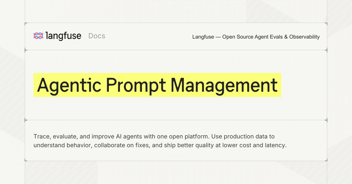 Agentic Prompt Management - Langfuse