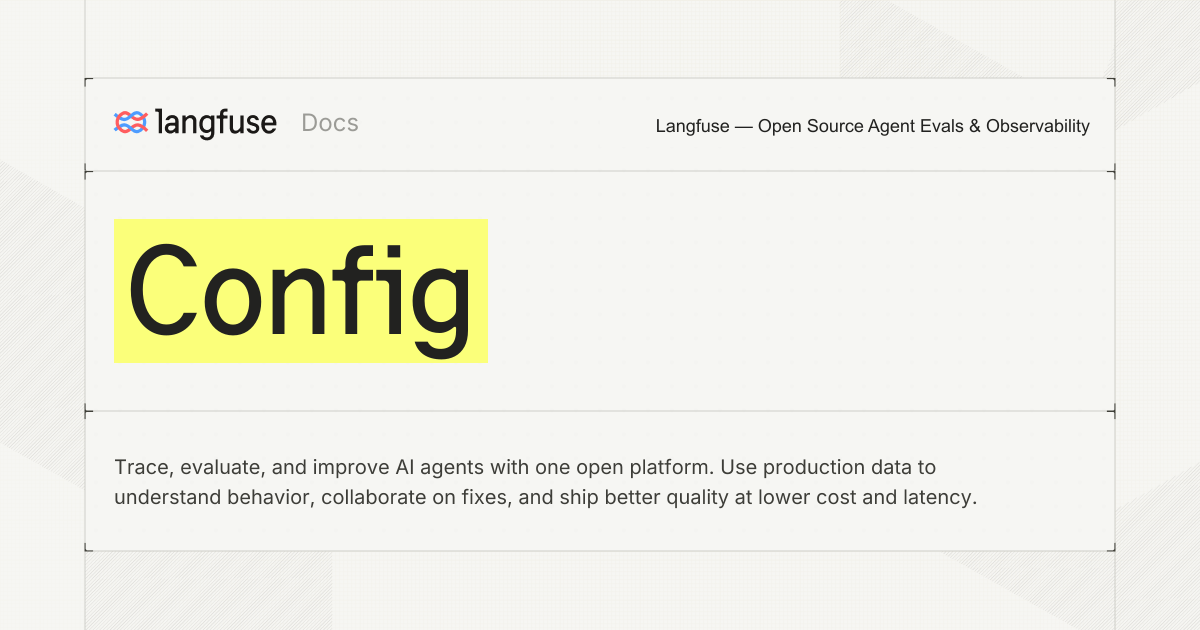 Config - Langfuse