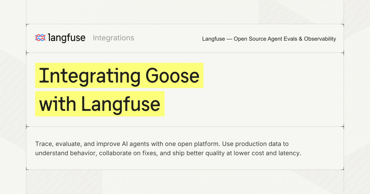 Integrating Goose with Langfuse - Langfuse