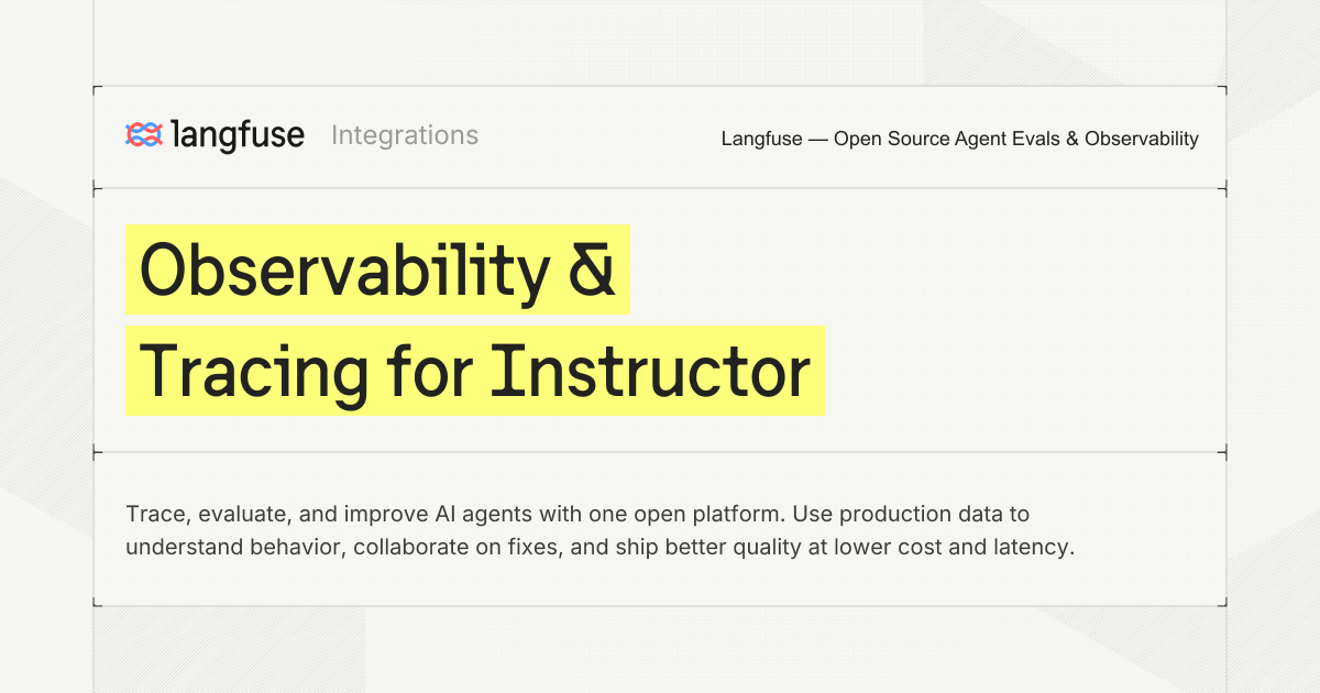 Observability & Tracing for Instructor - Langfuse