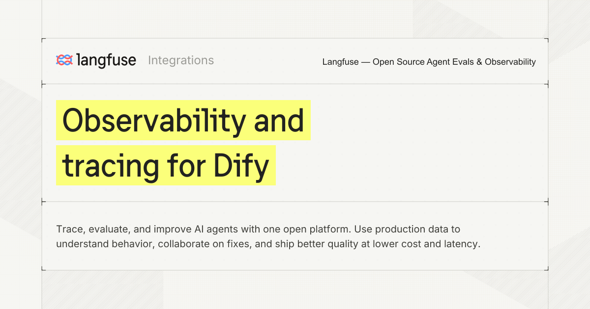 Observability and tracing for Dify - Langfuse