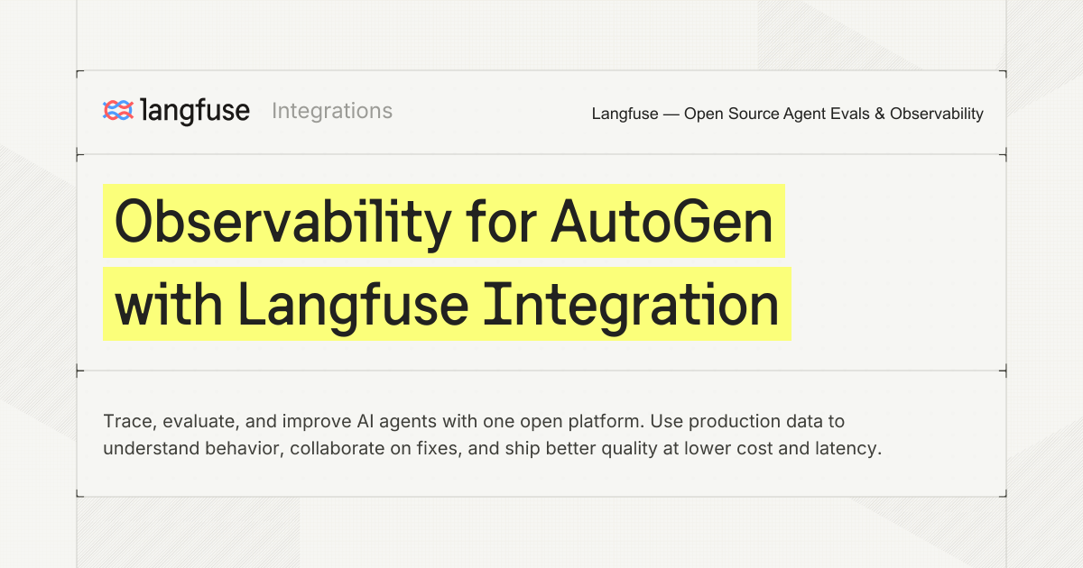 Observability for AutoGen with Langfuse Integration - Langfuse