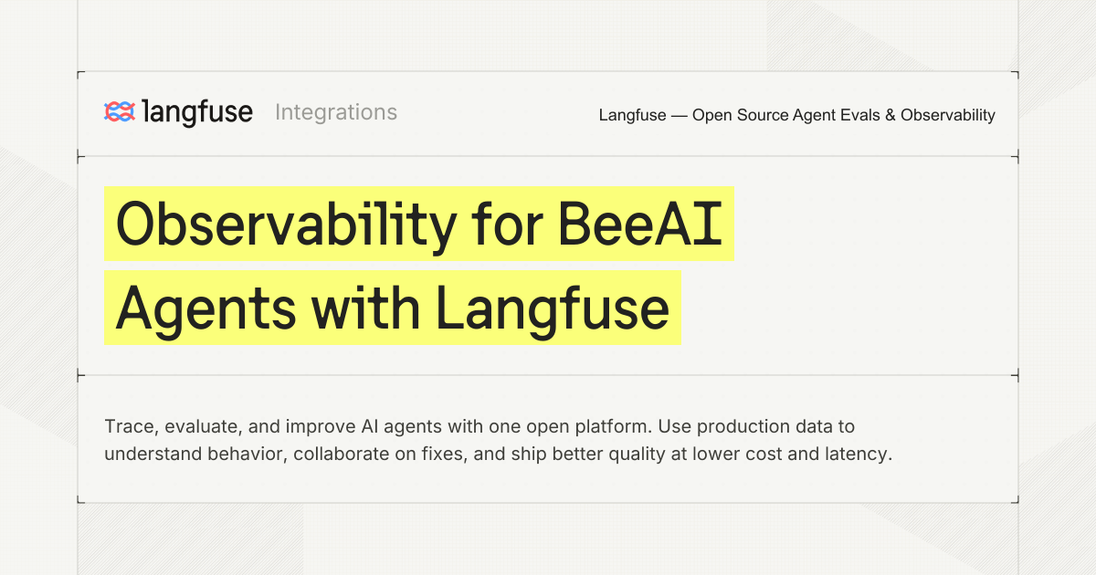 Observability for BeeAI Agents with Langfuse - Langfuse