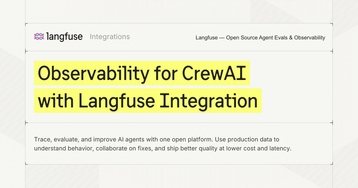 Observability for CrewAI with Langfuse Integration - Langfuse