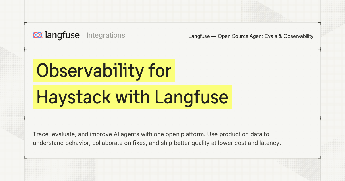 Observability for Haystack with Langfuse - Langfuse