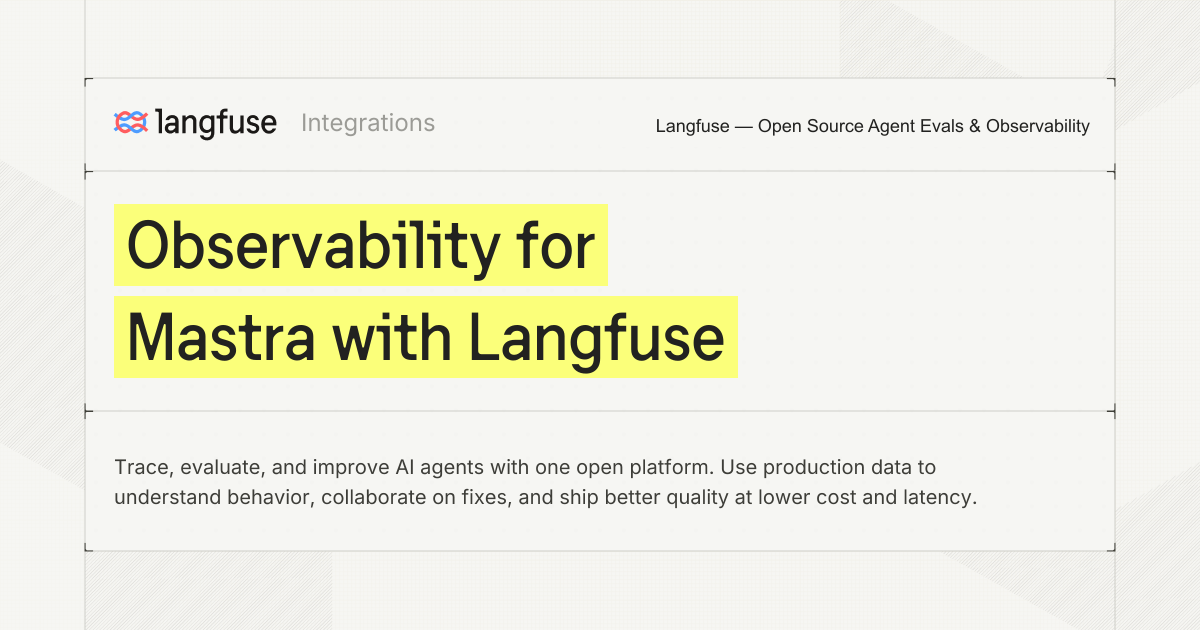 Observability for Mastra with Langfuse - Langfuse