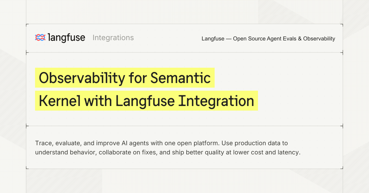 Observability for Semantic Kernel with Langfuse Integration - Langfuse