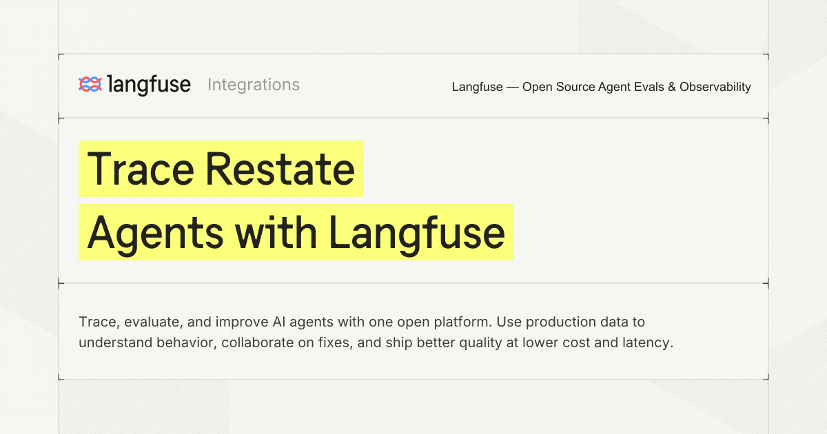 Trace Restate Agents with Langfuse - Langfuse