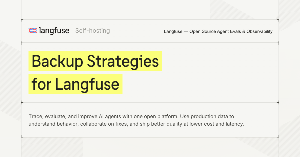 Backup Strategies for Langfuse - Langfuse