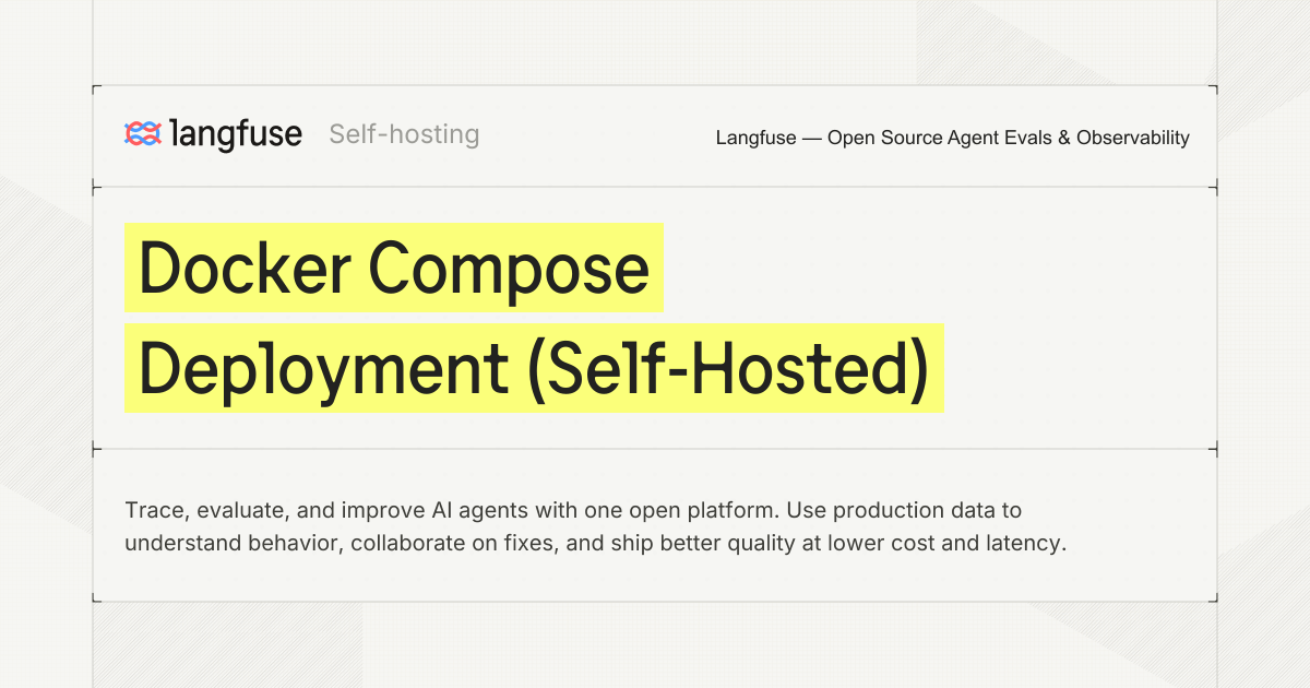 Docker Compose Deployment (Self-Hosted) - Langfuse