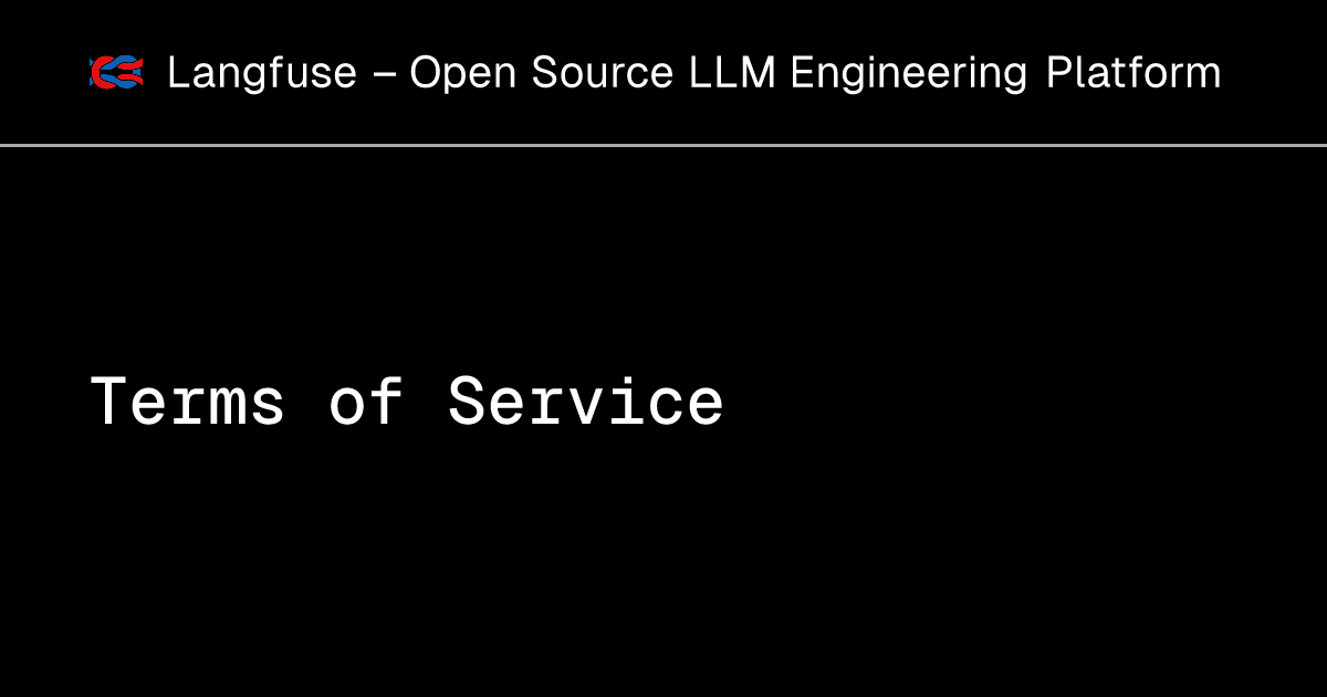 Terms of Service Langfuse