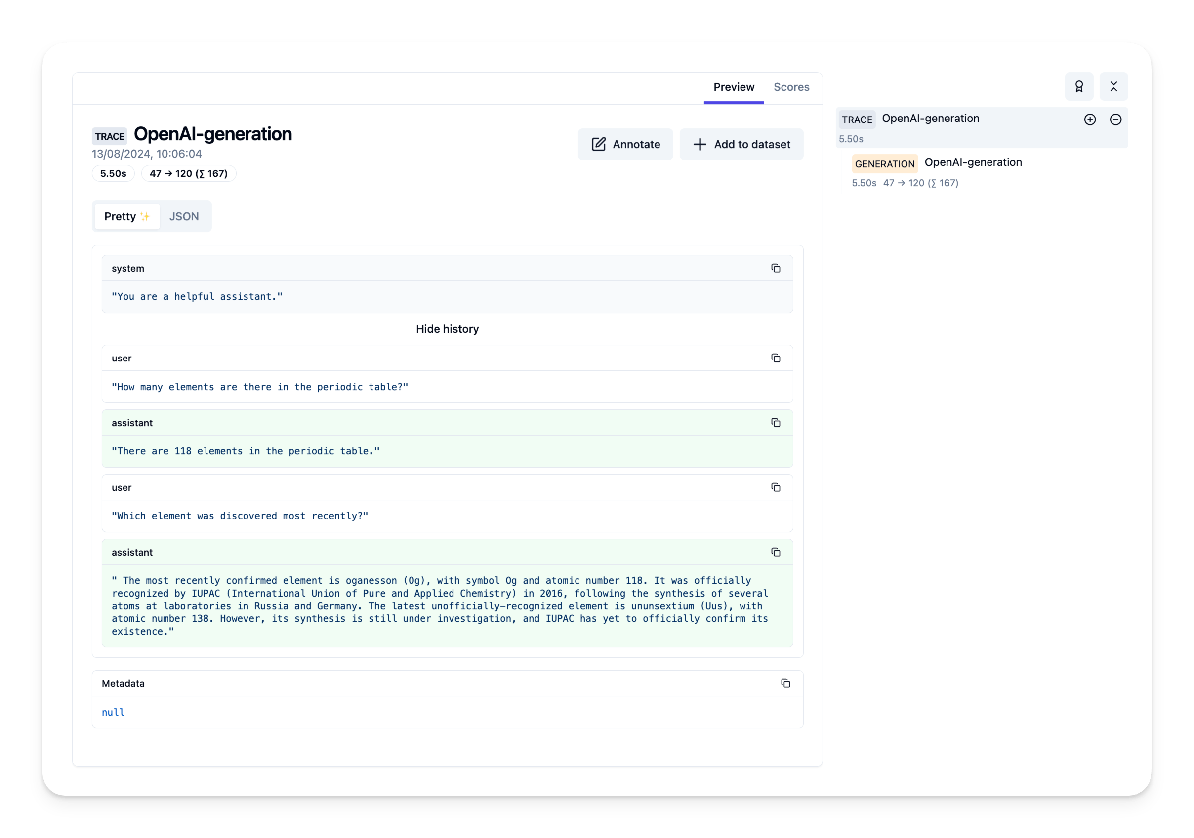 View example trace in the Langfuse UI