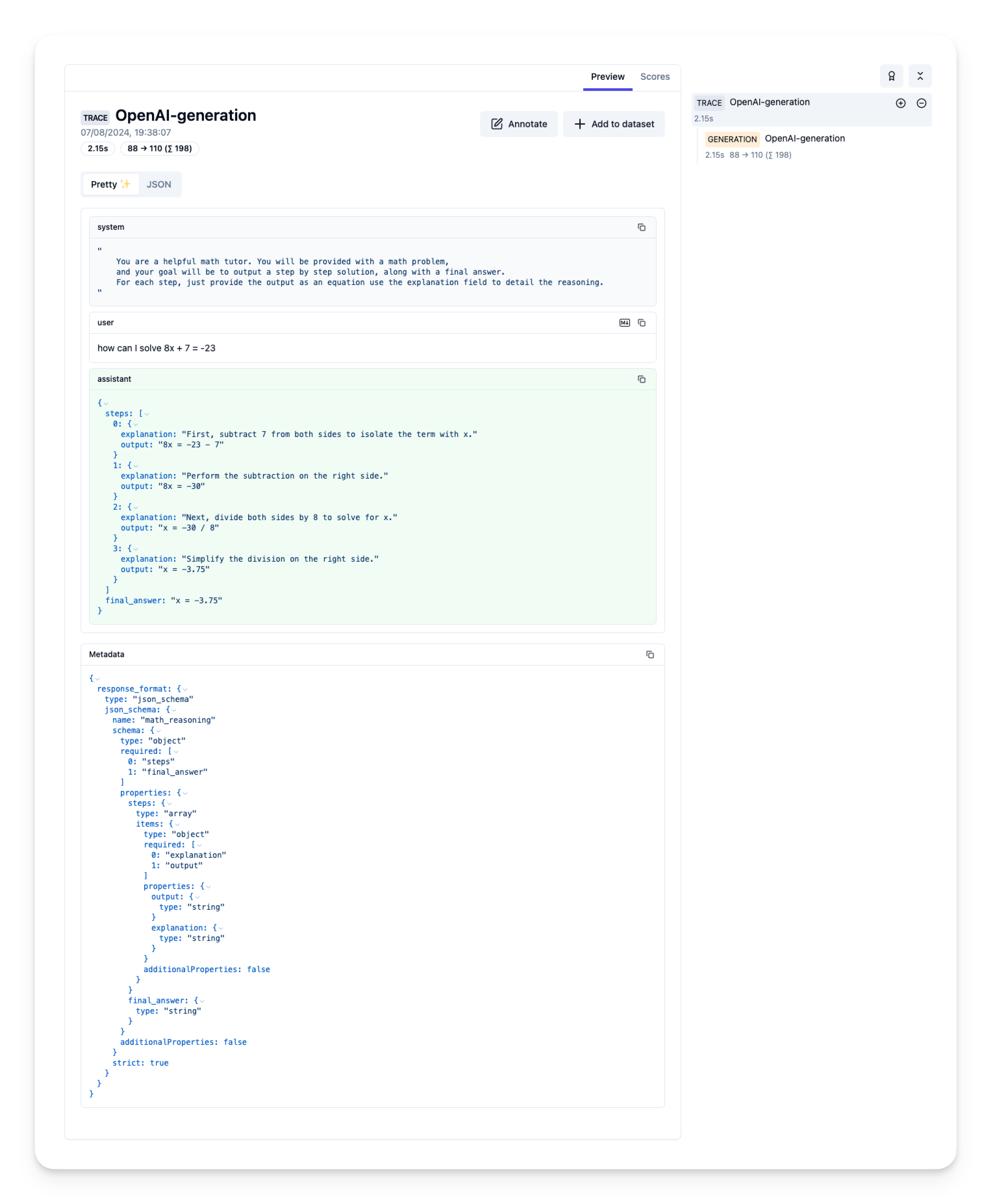 View example trace in the Langfuse UI