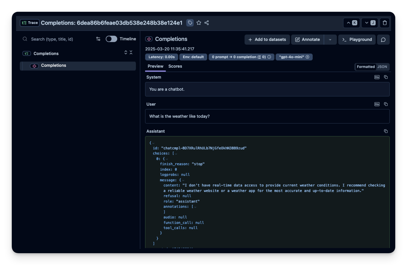 MLflow OpenAI Trace