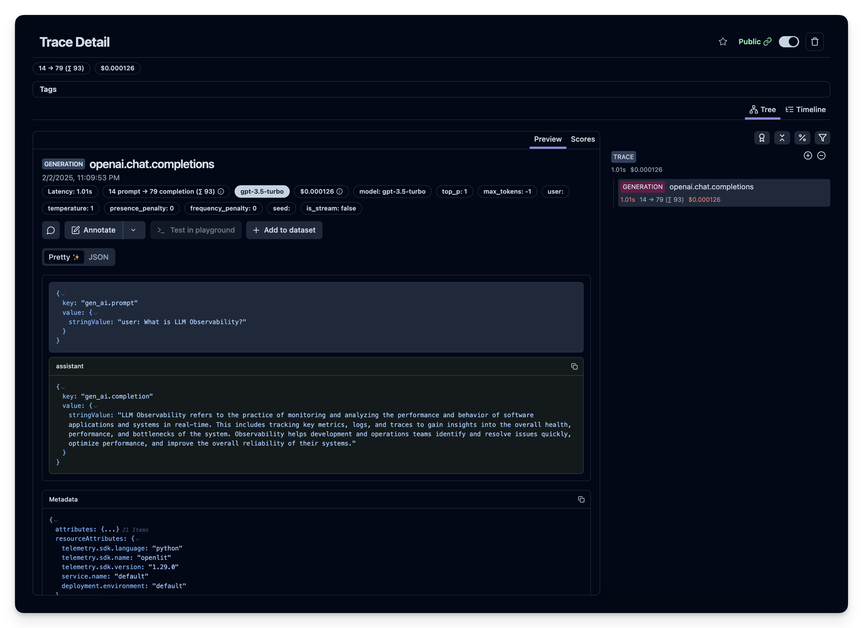 OpenLLMetry OpenAI Trace